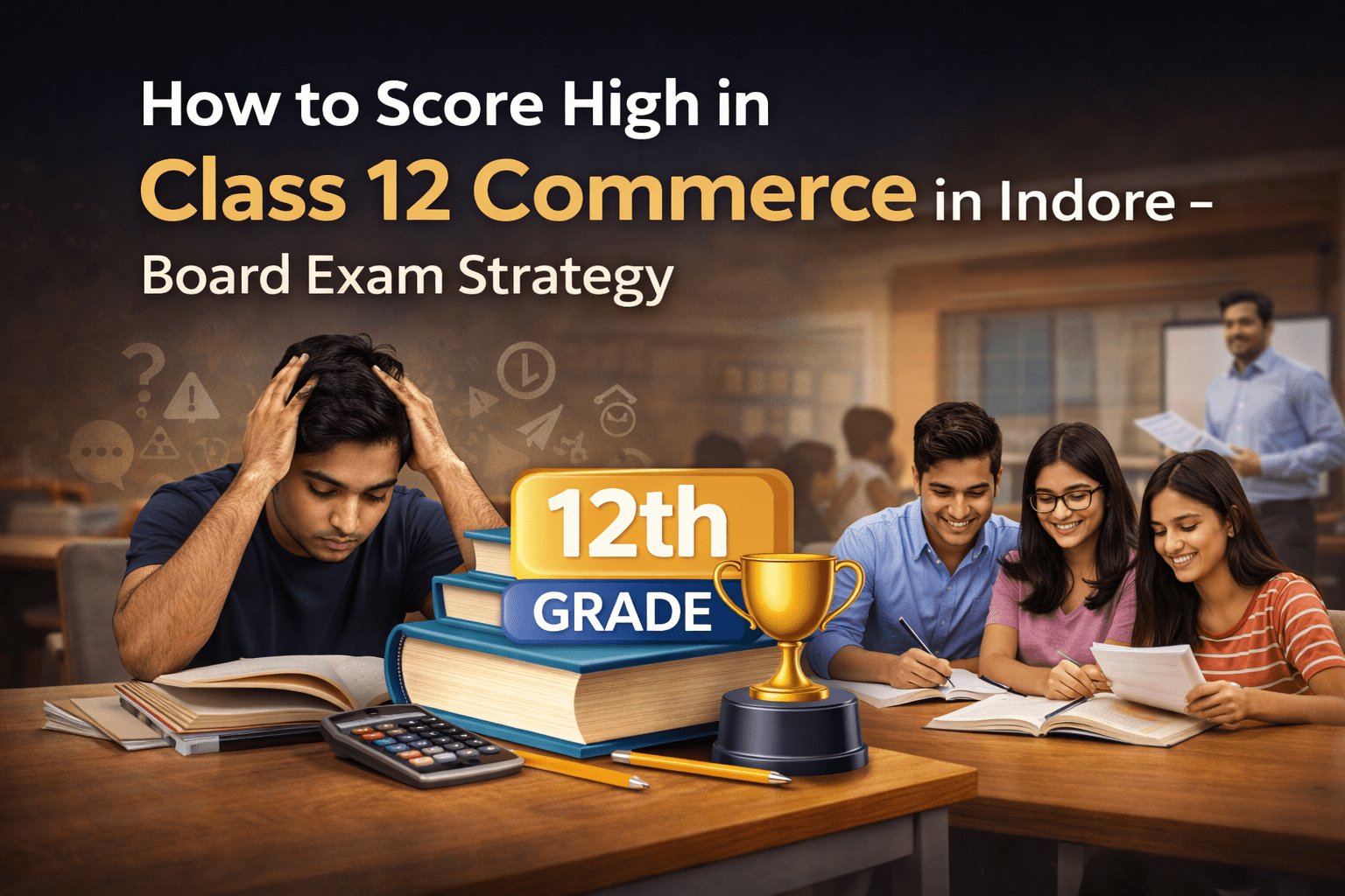 how to score high in class 12 commerce in indore board exam strategy